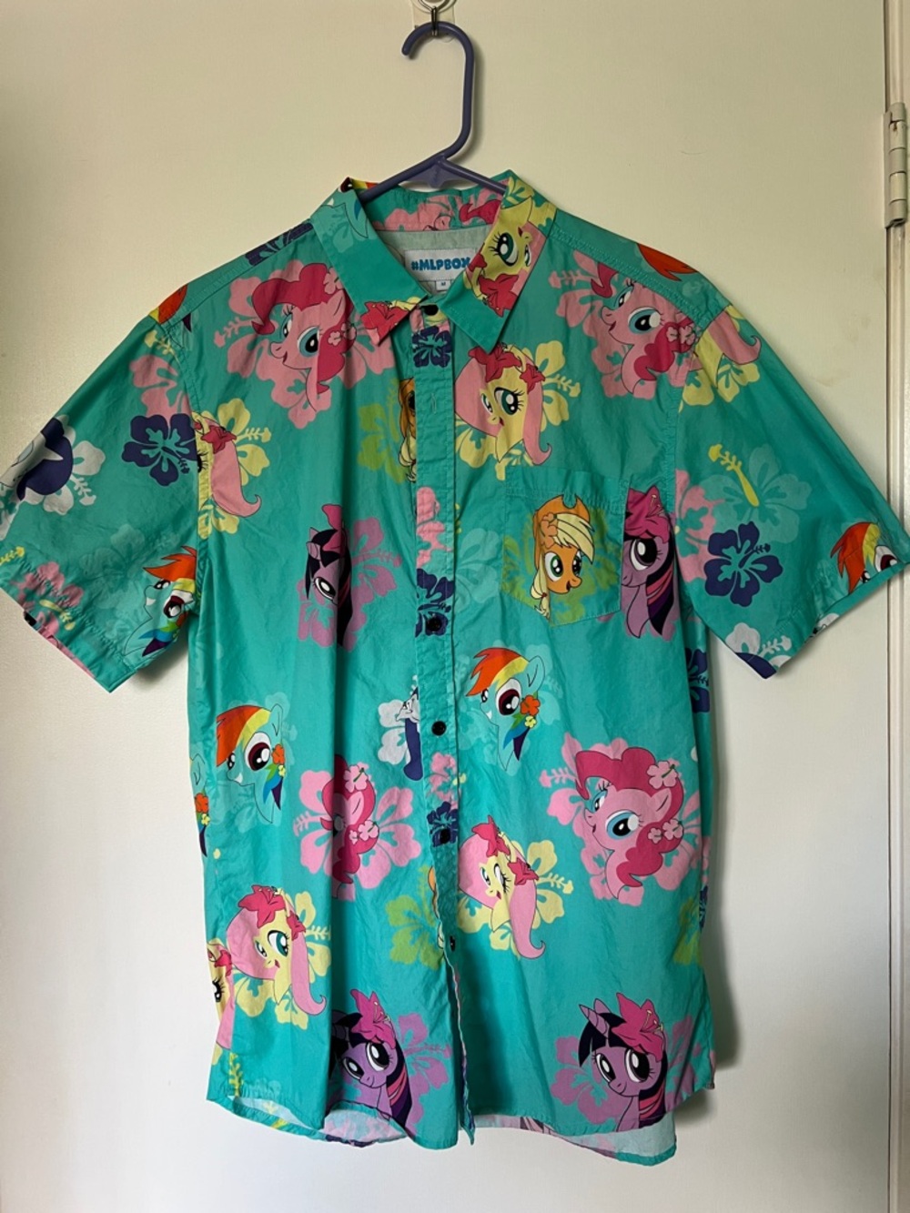 My Little Pony - #MLPBOX Teal My Little Pony Print Button-Up Shirt